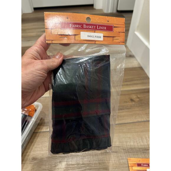 Longaberger SMALL PURSE Basket Liner CABIN PLAID Fabric NEW RARE - Picture 1 of 2